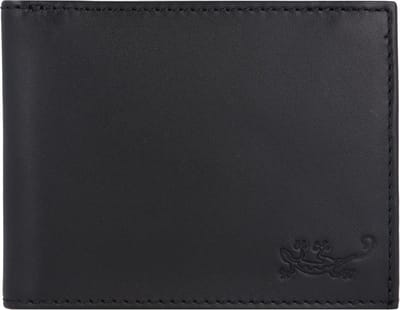 oxmox Leren portemonnee Leather RFID Protect Pocketbörse Lizard Embossed Black zwart