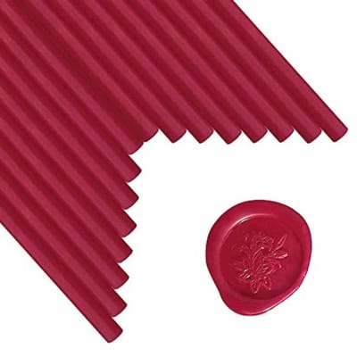 Wax Verzegelingssticks - Lijmpistool Wax - Decoratieve Afwerking - Flexibele Kwaliteit - 16 Stuks - Wijnrood