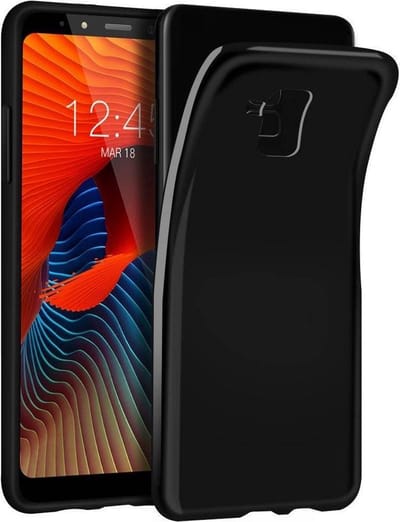Zwart TPU Siliconen Case Hoesje Geschikt voor Samsung Galaxy A8 Plus 2018