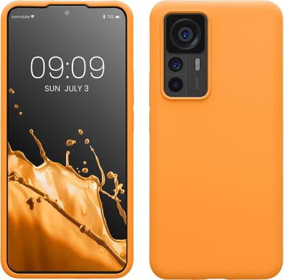 kwmobile telefoonhoesje geschikt voor Xiaomi 12T / 12T Pro - Hoesje met siliconen coating - Smartphone case in fruitig oranje