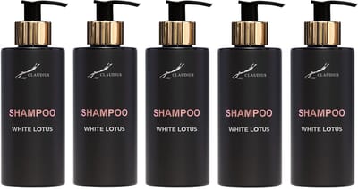 Shampoo White Lotus 300 ml - gouden pomp - 5 stuks