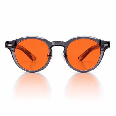 Melato Nox Blauw Licht Bril - Avondbril - 100% Blauwlichtfilter - Computerbril - Oranje Lens - UV400 - Premium - Acetaat Frame - ANSI & ISO Gecertificeerd - Wetenschappelijk Getest - Blauwlichtbril - Inclusief Luxe Doos, Pouch & Doekje - Platina