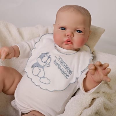 Reborn Babypop - Levensgrote Pop Peuter - Spelen en Troosten - Zachte Gewogen Doek Lichaam - 60 cm - Wit