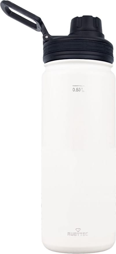 Rubytec Shira Drinkfles - 550 ml - Thermosbeker - RVS Waterfles - Handige Drinktuit - Lekvrije Drinkdop - Urenlang Koud en Warm Drinken - Lekvrij - BPA-vrij - Wit
