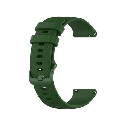 Qelus Donkergroen 18mm Universele Siliconen Horlogebandje - Snelsluiting, Waterdicht, RVS Gesp - Verstelbare - Passend voor Pols 130-220mm - Voor Smartwatch & Traditioneel Horloge