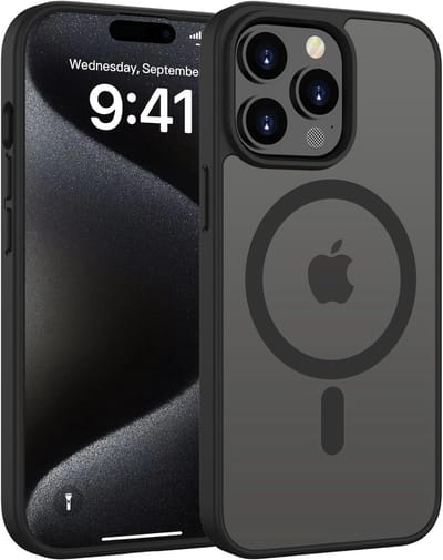 Ntech - Hoesje Geschikt voor iPhone 15 Pro Hoesje Mat Zwart – Transparant Bumper Hoes - Geschikt voor MagSafe hoesje iPhone 15 Pro – Slank & Schokbestendig