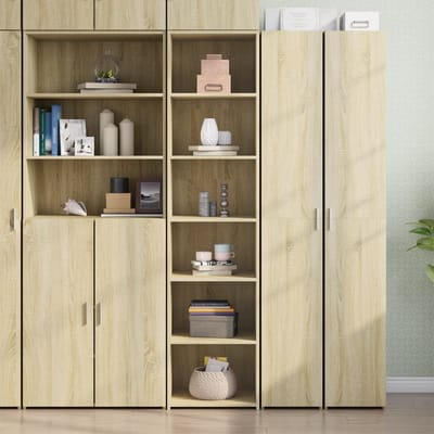vidaXL - Hoge - kast - 45x41x185 - cm - bewerkt - hout - sonoma - eikenkleurig