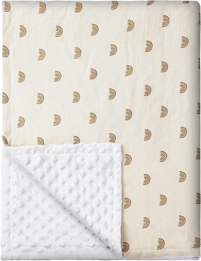 Zachte Pluche Dekentje 75 x 100 cm met Dots voor Kinderwagen, Peuter en Babybedje