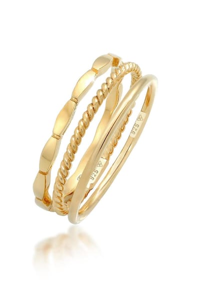 Elli - Ring - Dames Band Stapelen Trio Basis Minimaal Tijdloos Blogger in 925 Sterling Zilver - Dames