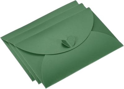 Allecta - Cadeaubonnen enveloppen 50 stuks hartvormige sluiting voor verjaardagen en bruiloften donkergroen