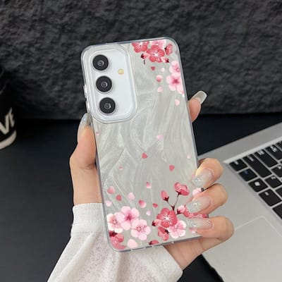 Coque Rigide Laser Fleurs Colorées Pour Samsung Galaxy S25 S24 S23 Ultra S24 FE S22 Plus A56 A55 A15 A16 A35 A25 A54 5G Galaxy S23+
