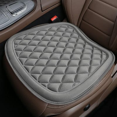 Comfortabel autostoelkussen met 3D-ruitpatroon, ademend en antislip ontwerp, universeel voor auto's en SUV's (grijs, 48 × 44 cm)