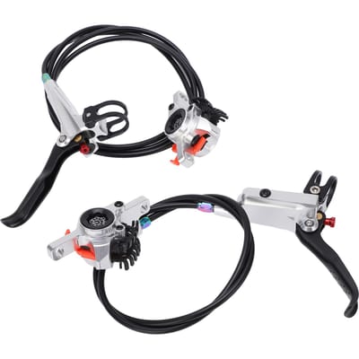 MEIJUN Fiets Schijfrem Set Antislip Voor Achter Kabeltrek Hydraulische Remklauw Accessoire Zilver zilver