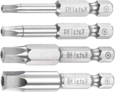 4 Stuks H3-H8 Pentagon Schroevendraaier Bit Set, 1/4" Hex Shank Magnetisch, Veiligheidsbits voor Elektrische en Handmatige Schroevendraaiers van S2 Staal