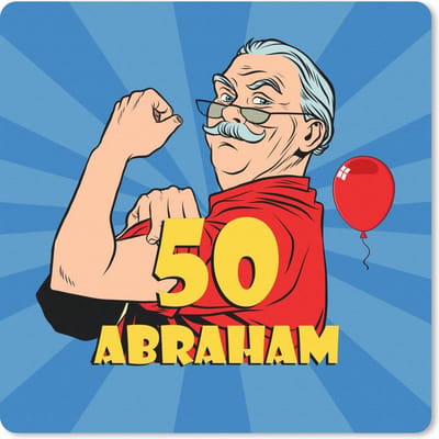 Muismat 20x20 cm - Mousepad Man - 50 jaar versiering - Abraham - Muismatten