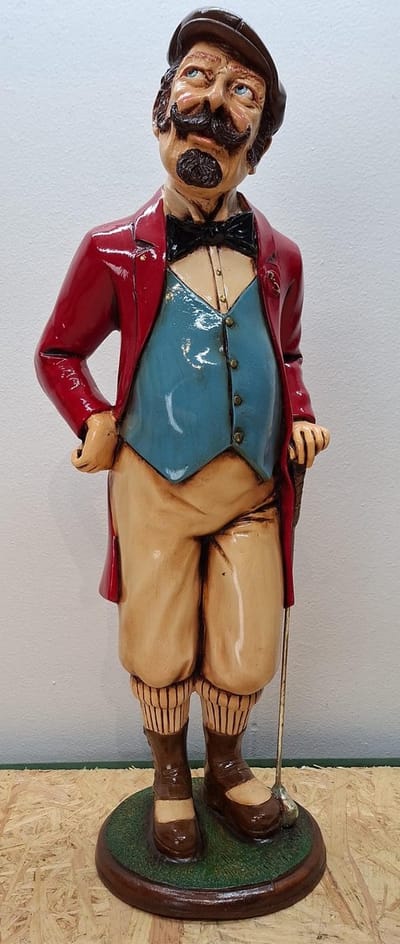 Vintage Golfer beeld - 63cm hoog - golf - polyresin - polystone - Decoratie - Woonaccessoires - Beeld