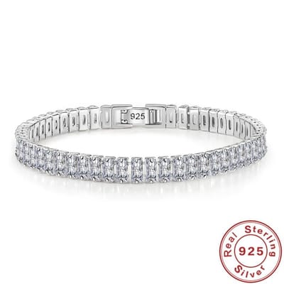 Tennis Armband | 925 Sterling Zilver | 17 cm | Baguette Zirkonia | Dames Armband | Elegant | Dames Sieraden | Cadeau Voor Haar |
