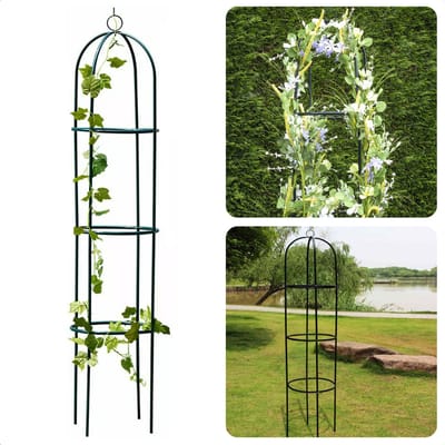 Metalen Klimhulp - Tuinboog - Rozen Klimrek - 40x191 cm - Gepoedercoat Metalen Frame - Inclusief EBOOK