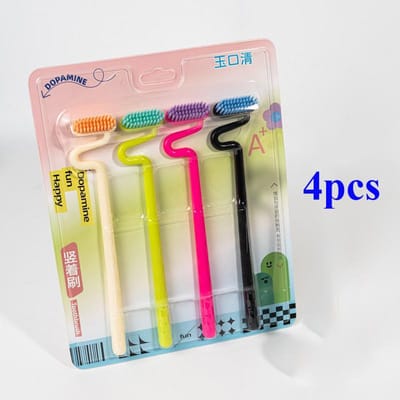 4 Pièces Brosse à Dents Verticale en Forme de S Brosse Interdentaire Pour Adultes Poils Moyennement Durs Nettoyage des Gencives Orales Brosse à Dents