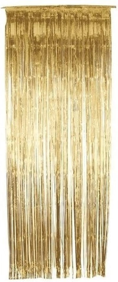 Folie deurgordijn versiering - 6x - goud - 244 x 91 cm - glitter and glamour wanden - grote oppervlakten maken in glitter folie