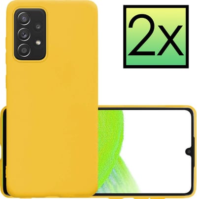 Hoesje - 2 Stuks - Geschikt voor Samsung Galaxy A33 - Sterk & Shockproof - Case Siliconen - Back Cover - Telefoon Hoes - Geel
