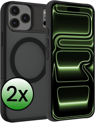 Hoesje 2 Stuks - Geschikt voor Apple iPhone 17 Pro - Magsafe Compatible - Sterk & Shockproof - Back Cover - Shock Proof Case - Telefoon Hoes - Zwart