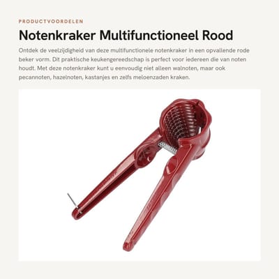 Dailygoods- Notenkraker Multifunctioneel - Walnotenkraker - Kastanjes - Meloenzaden - RVS - Intuïtief Ontwerp - Notenkrakergereedschap