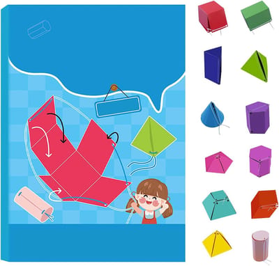 Geometrie Leerwerkboek - Ruimtelijk Inzicht - Kinderen Leren - Ontwikkelingsspel - 26 x 18 cm - Blauw