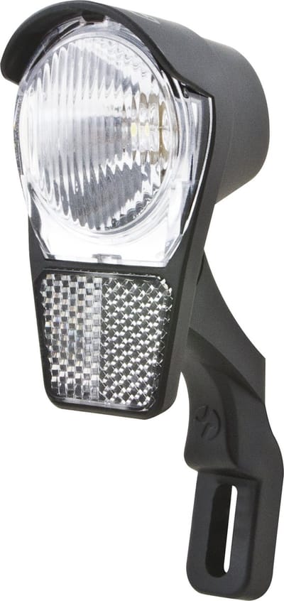 Spanninga Koplamp met geïntegreerde reflector - 4 Lux - Voor naafdynamo - Inclusief vorkbeugel en kabel - Modern ontwerp