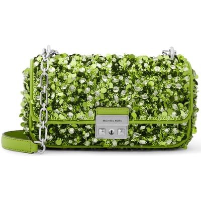 Michael Kors Chain Shoulder Bag In Green Sequins Size: OS | Shoulder Bags Outlet | Dames | Groen