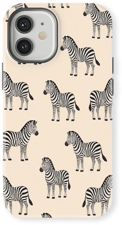 Safari Tough Case geschikt voor iPhone 12 Mini | Premium hoesje met Safari Dieren Design | Geschikt voor Mag | Dieren Print Backcover geschikt voor iPhone 12 Mini Zebra