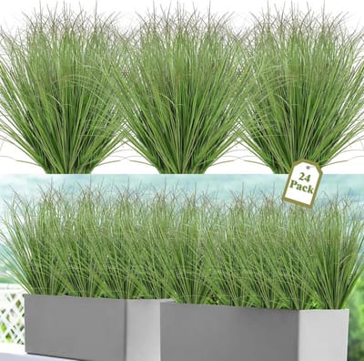 SnelShoppen - 24 Bundels Kunstgras 51 cm Hoog - Weerbestendig Kunstplanten - Realistisch Kunstgras voor Binnen en Buiten - Perfect voor Tuin, Balkon,