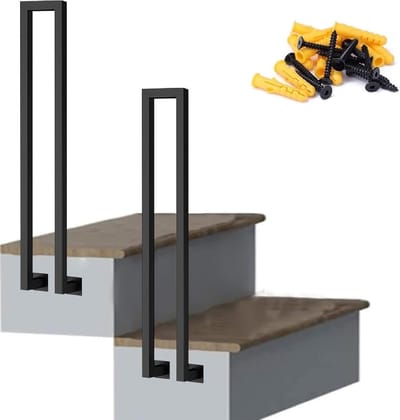 Trapleuning Overgangsleuningen - Buitentrap Balustrade - Veilig Trap Lopen - Stevig Smeedijzer - 50cm - Zwart