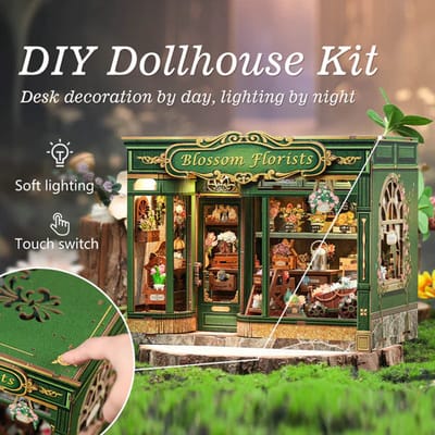 CuteBee Miniatuurhuisje - Modelbouw - Modelbouwpakket - 3D Houten Puzzel - DIY Bouwpakket Volwassenen - Constructiespeelgoed - Blossom Florists