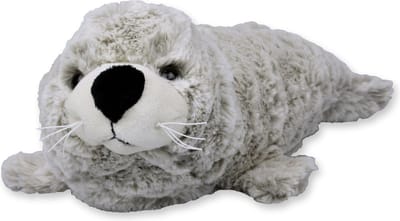 Inware Zeehond pup knuffel - liggend - beige - polyester - 20 cm - pluche