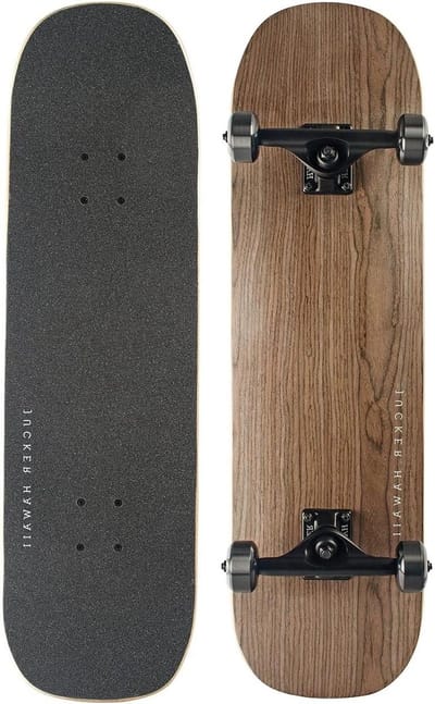 Compleet Skateboard - Street Cruiser - Stad cruisen - Walnoot fineer - 8.25 Inch breed - Zwart