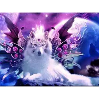 Diamant schilderij Fox koning mozaïek cadeau schoonheid diamant borduurwerk ambachtelijke schilderij diamant muur kunst 20X30CM purple