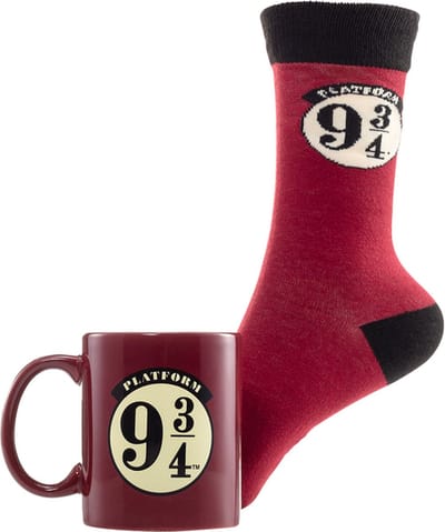 Harry Potter - "9 3/4" Gift Set met Mok 315ml en Paar Sokken EU 41-45