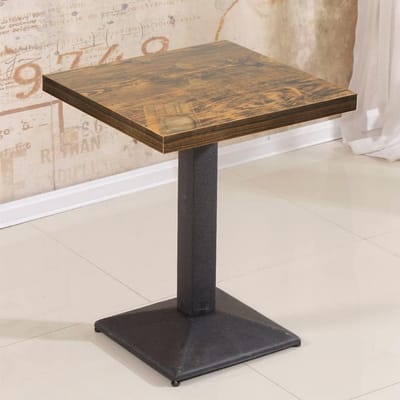 Vierkante Eettafel / Bartafel I Industriële Stijl I Houten Tafelblad en Metalen Onderstel I 60x60 cm
