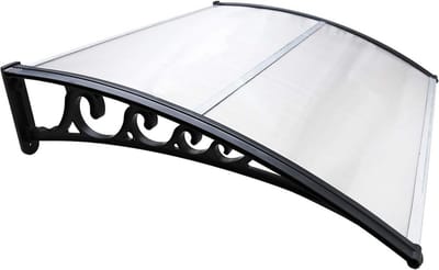 Robuuste Luifel voor Voordeur Overkapping - 100 x 150 cm - Transparant Polycarbonaat en Aluminium Frame