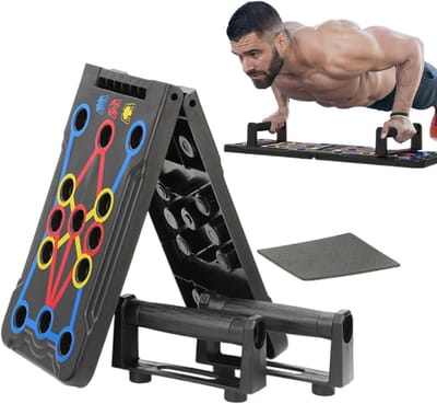 Push Up Board - Fitness Board - Kracht Training - Opvouwbaar Ontwerp - 66 x 19.5 cm - Zwart