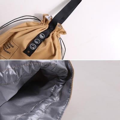 Geïsoleerde Lunchtas Canvas PVC Draagbare Thermische Lunchbox Tas met Trekkoord voor Werk School Picknick Type 1