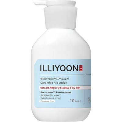 [ILLIYOON] Lait Solaire Ceramide Ato SPF50+ PA++++ (330ml) - Bouclier de Protection UV Avancé Visage & Corps & Booster d'Hydratation Grande Capacité white