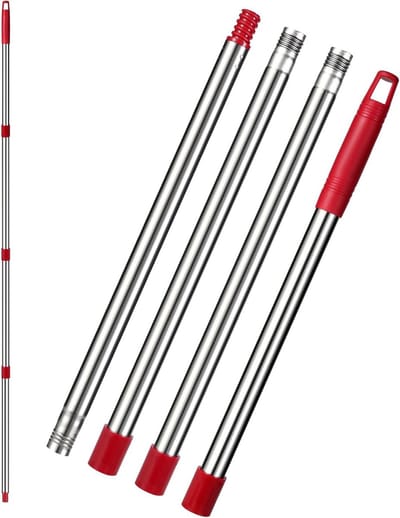 Spin Mop Vervangende Handgreep - Dweilsteel Telescoop - Schoonmaken Huis - Verstelbare Lengte - 30 tot 59 inch - Zilver