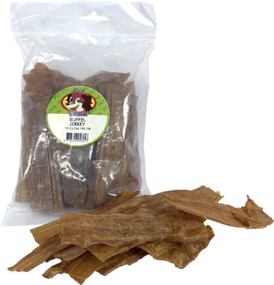 Petsnack Buffel Jerkey - Natuurlijke Kauwsnack Honden - 180 Gram, Eiwitrijke Beloning