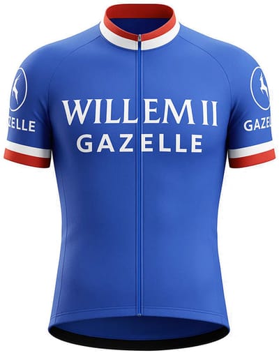 Retro Wielershirt Willem II-Gazelle - Blauw Gruppo Sportivo - M