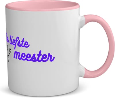 Akyol - de liefste meester koffiemok - theemok - roze - Meester - de liefste meester - meester - verjaardagscadeau - verjaardag - cadeau - afscheidscadeau - geschenk - leuke cadeau - kado - gift - meesterdag - 350 ML inhoud