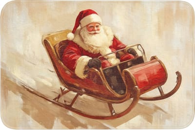 Badmat 90x60 cm - Antislip - Kerst - Slee - Kerstman - Badmatten voor badkamer - Badkamermat - Douchemat - Badkamer mat