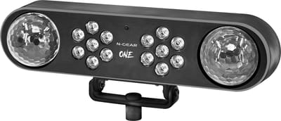 N-GEAR PartyBar ONE - Discolampen - Feestverlichtingset op Statief - 4 Lichteffecten: 2 PAR Spots + 2 Discoballen - Met Afstandsbediening