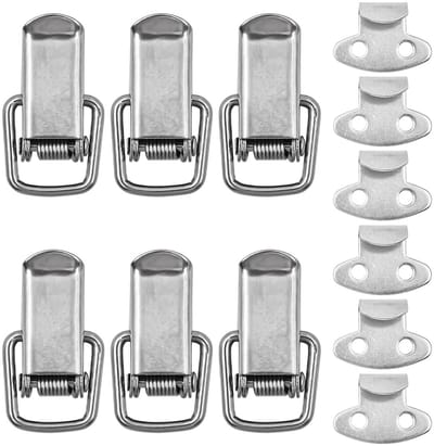 Dailygoods- Toggle Klink Roestvrij Staal - Veer Geladen - Hasp/Slot - Klem/Clip - 6 Stuks - Corrosiebestendig - Vergrendeling